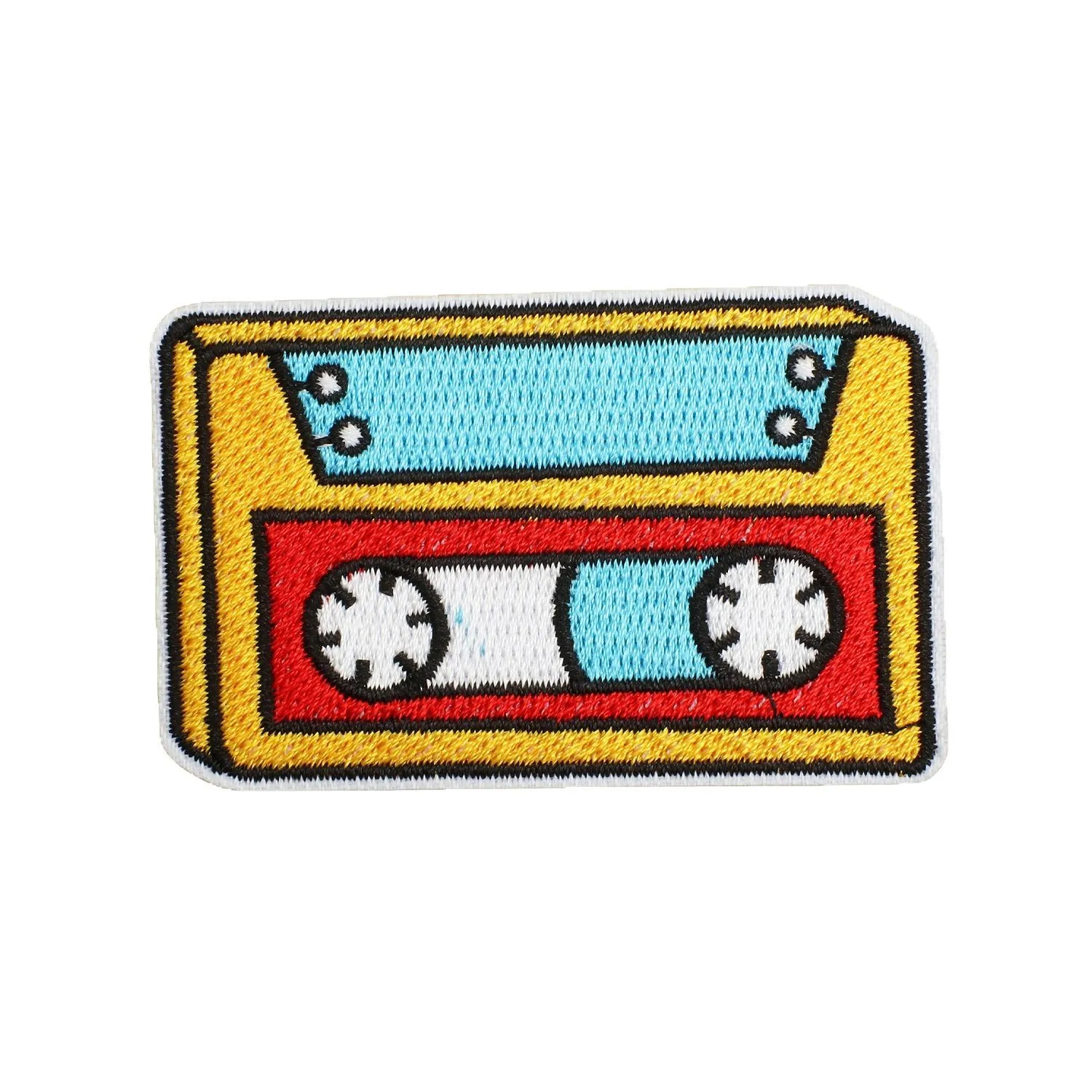 Parche para planchar bordado gatito disco y corazón infantil - imagen 3