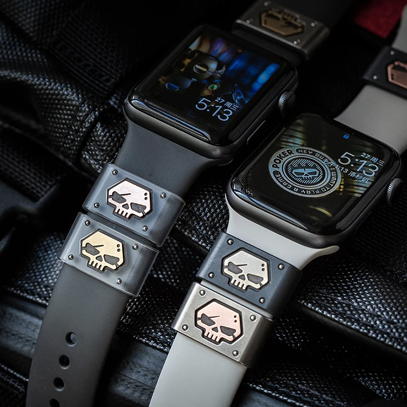 Hebilla calavera 22mm para Apple Watch - titanio con circonio - imagen 4
