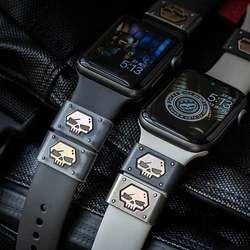 Hebilla calavera 22mm para Apple Watch - titanio con circonio