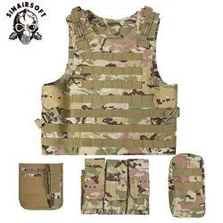 SINAIRSOFT chaleco táctico portaplacas MOLLE nylon anfibio