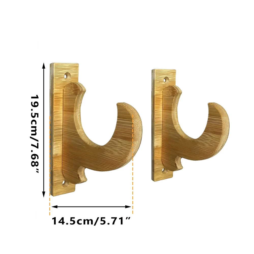 Soporte de pared para rifles y escopetas de bambú con ganchos - imagen 2