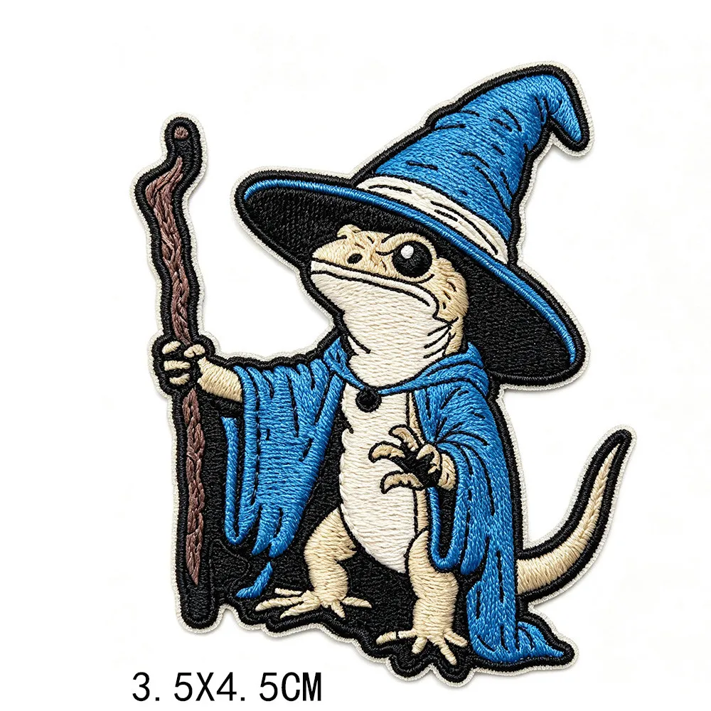 Lizard Wizard Parche de velcro esmaltado azul con motivo animal - imagen 3