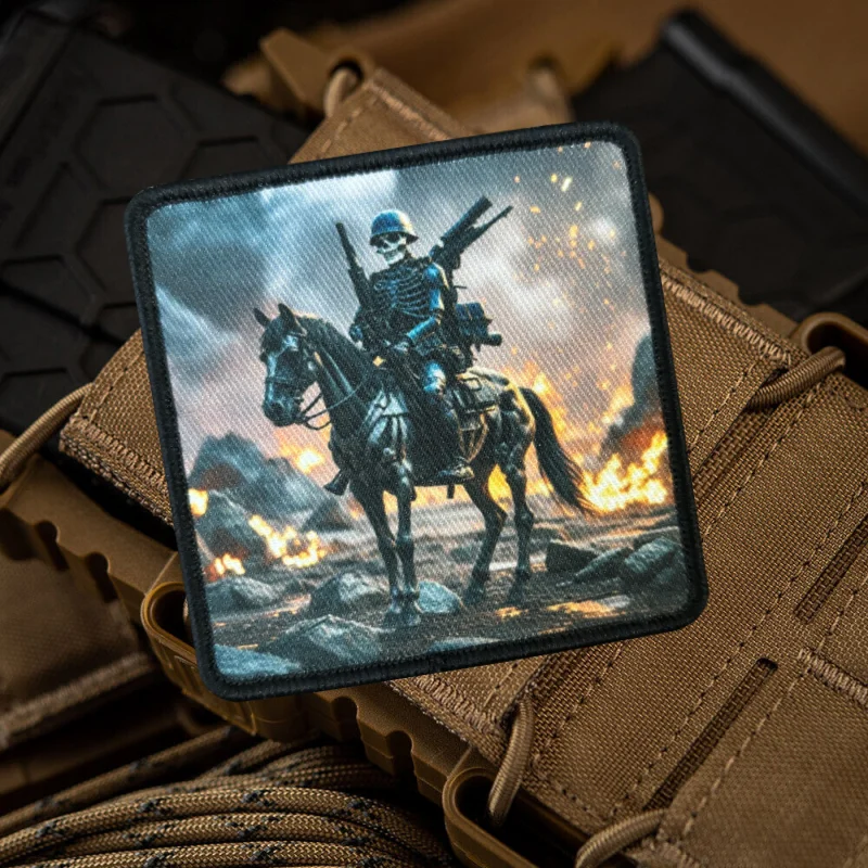 Parche táctico Esqueleto General Caballo de Guerra – Moral militar - imagen 5