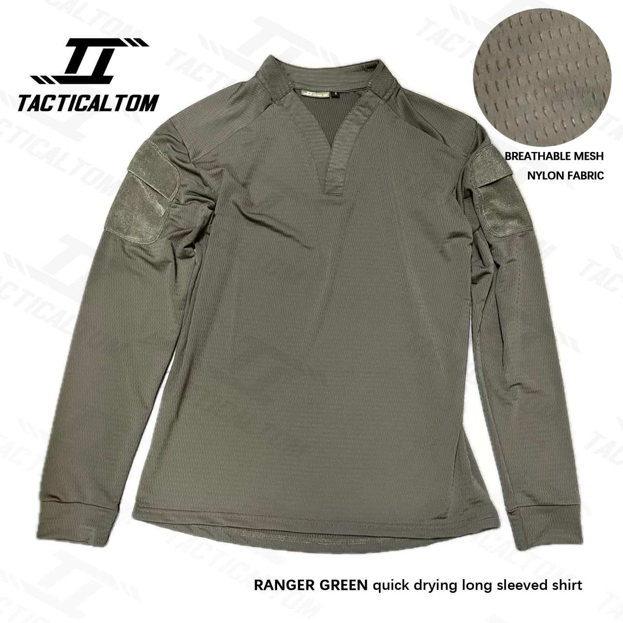 Tom Camiseta táctica manga larga secado rápido caqui aire libre