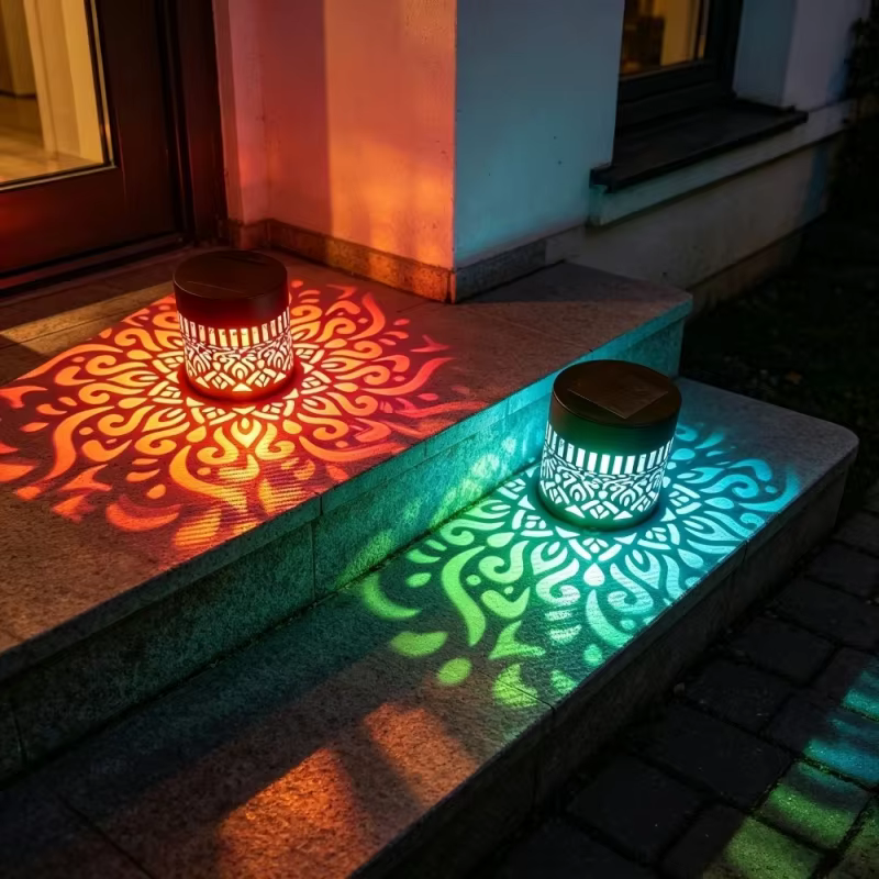 Lámpara solar exterior mandala multicolor impermeable para jardín - imagen 3