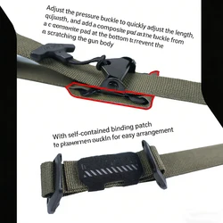Correa táctica para rifle ajustable con almohadilla anti-rozaduras