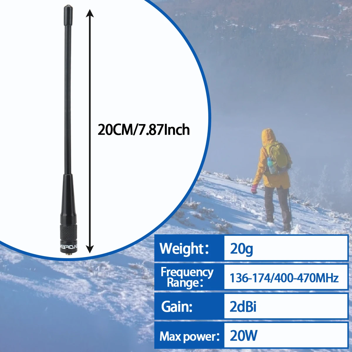 BF-701 PRO Antena doble banda SMA hembra de alta ganancia para Baofeng UV-5R - imagen 3