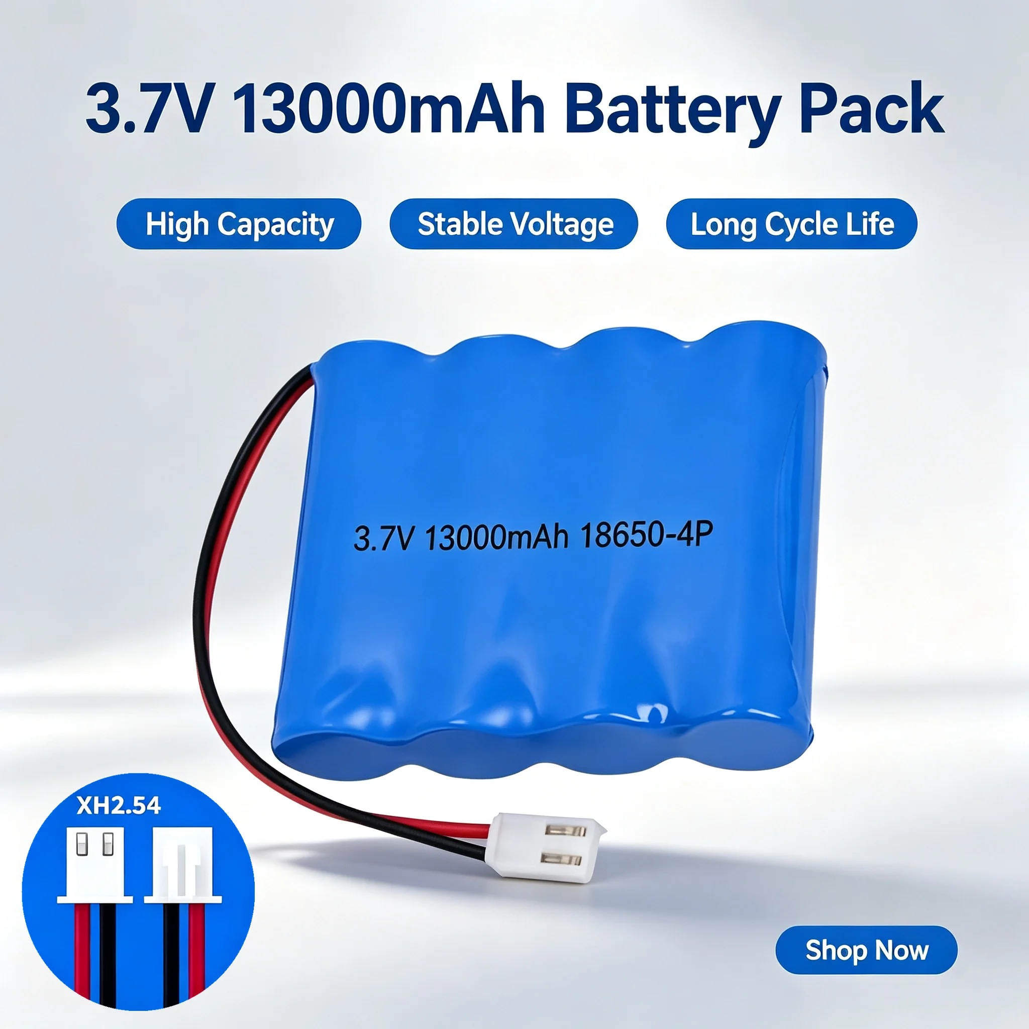 Batería recargable 18650 de litio 3,7 V con conector XH2.54 - imagen 4