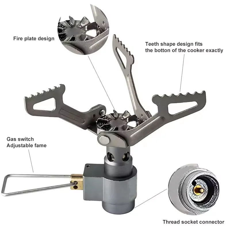 DHTB-3000T Estufa titanio quemador de gas para camping senderismo - imagen 3