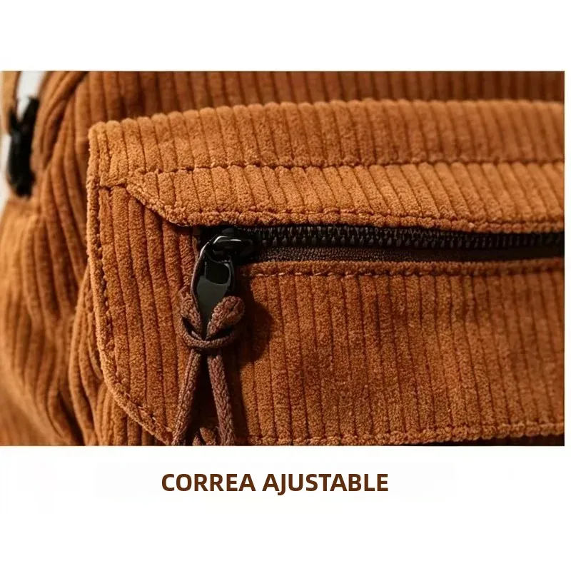 Bolso bandolera outdoor de corduroy – estilo escolar mujer - imagen 2