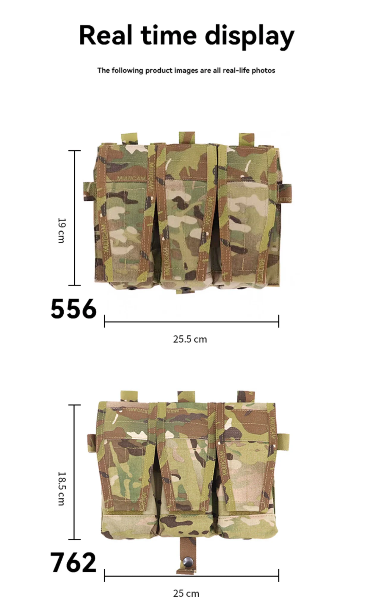 Portacargador táctico triple con solapa desmontable