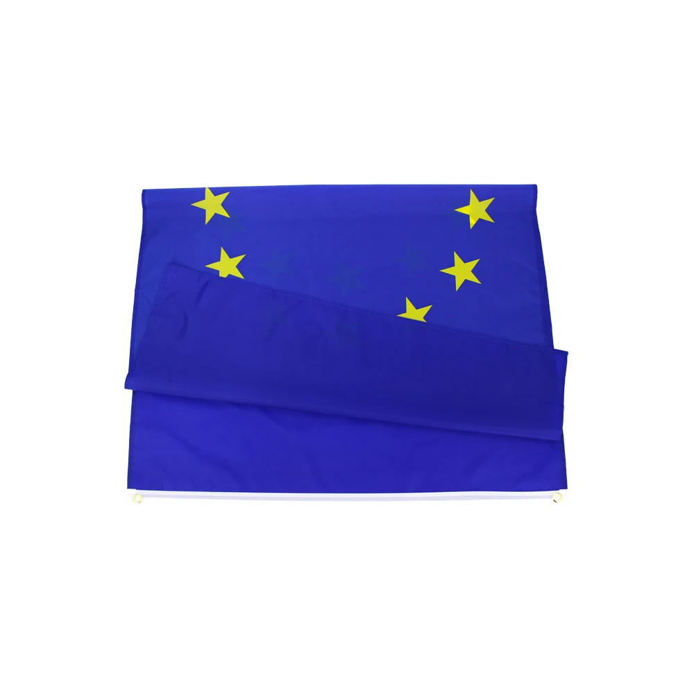 Detalle de la costura y material de la bandera europea