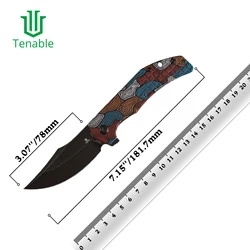 Cuchillo plegable Tenable Orion – campismo EDC con hoja acero 14C28N