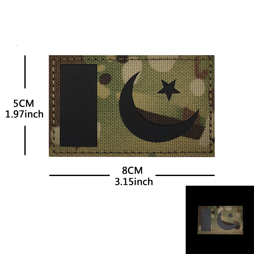 Parche bordado bandera Pakistan – Táctico militar MOLLE - imagen 2