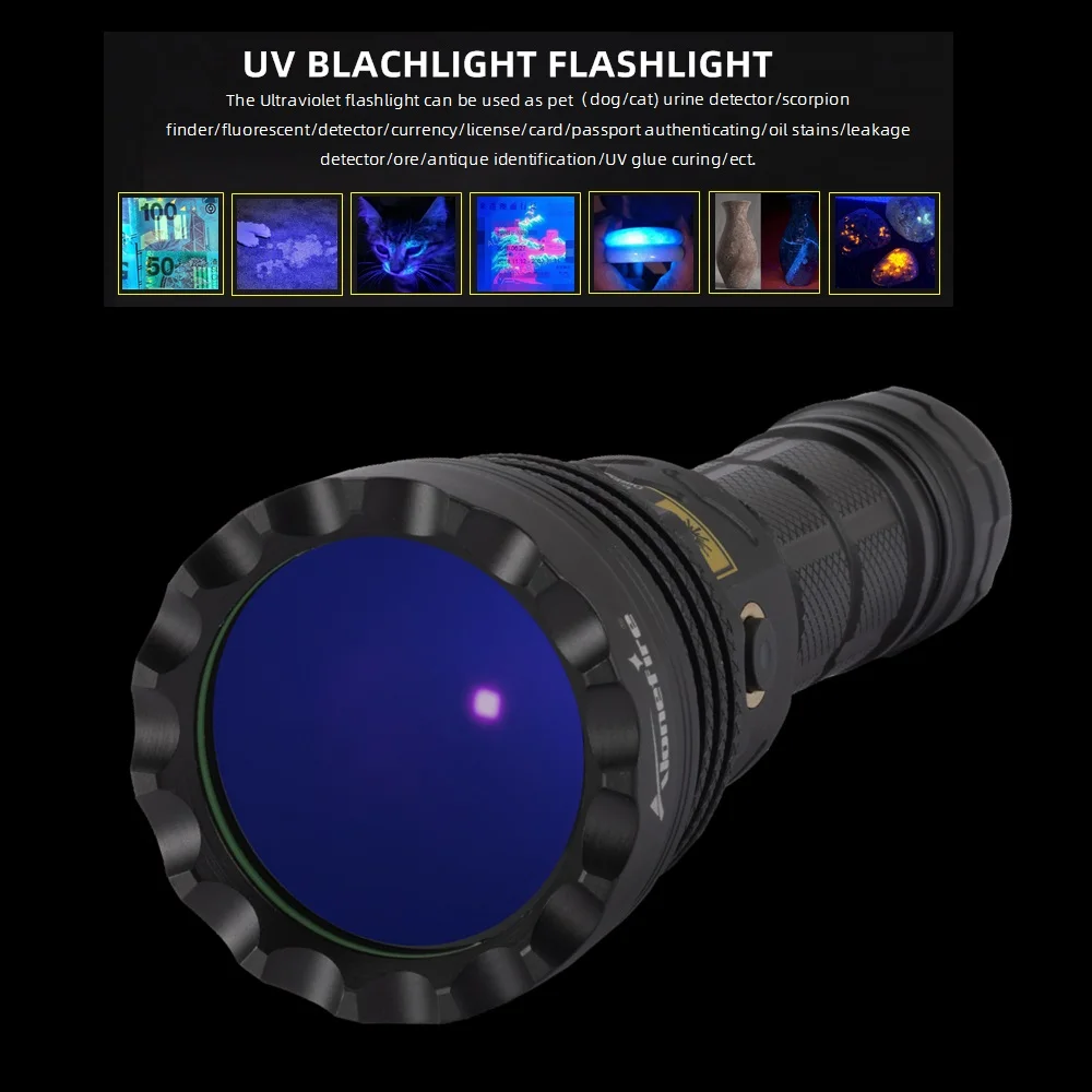 UV90MIL Linterna UV 365nm recargable – Detección de dinero y mineral - imagen 5