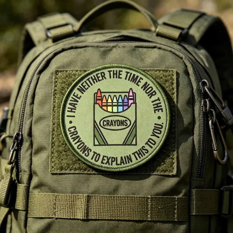 Parche táctico de gancho y bucle – Frase divertida para chaleco o mochila - imagen 4