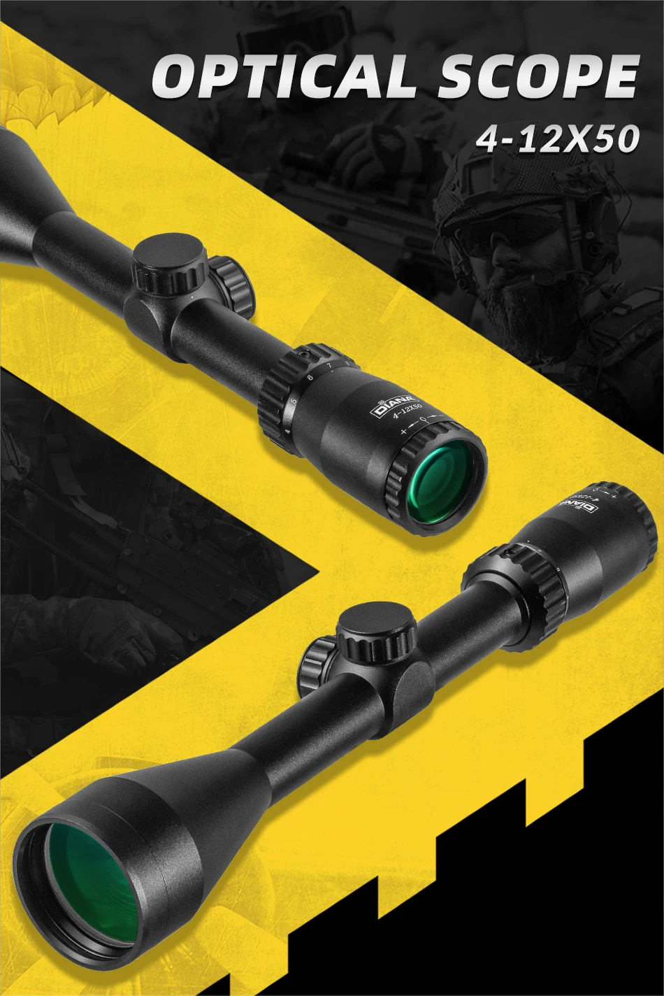 Mira telescópica DIANA 4-12x50 para caza