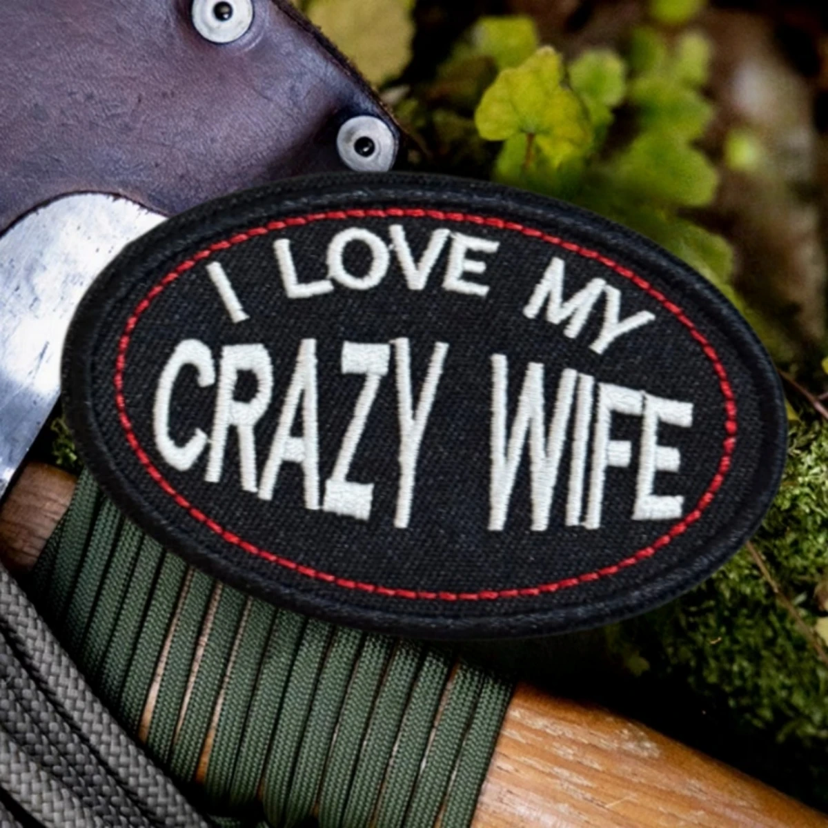Parche bordado táctico moral 'I LOVE MY CRAZY WIFE' para chaleco - imagen 5