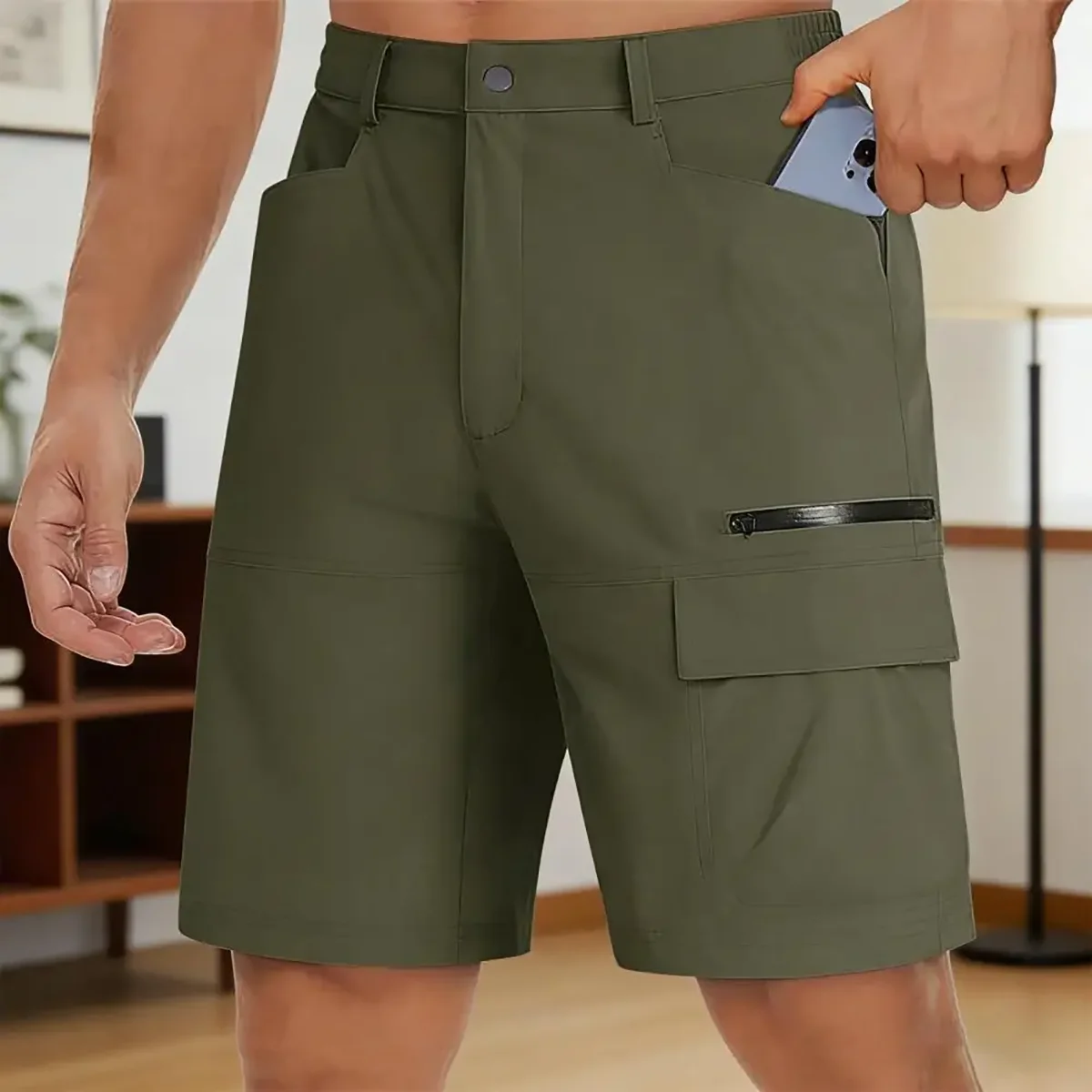 Pantalones cortos cargo repelentes al agua multibolsillos hombre - imagen 5