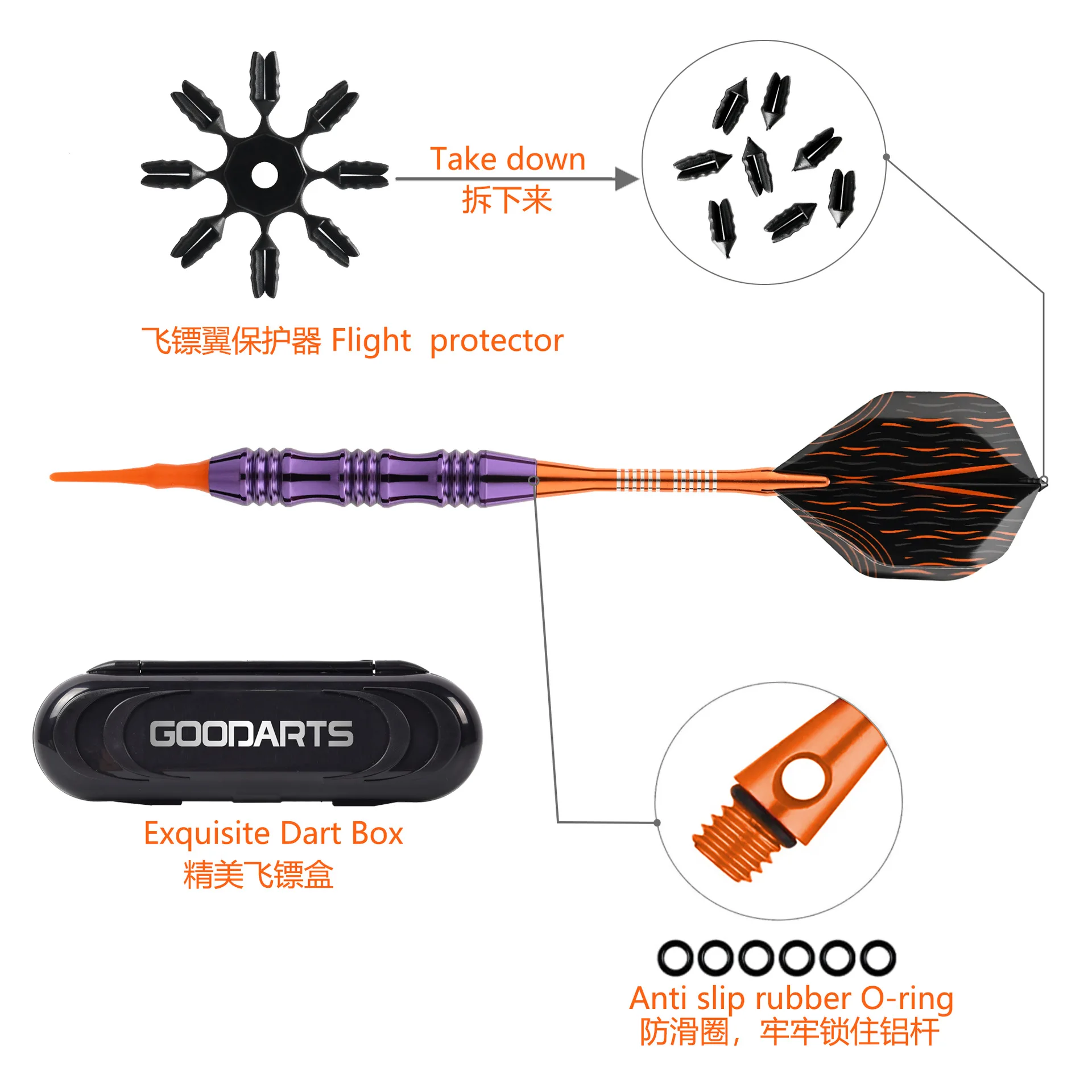 Dardos soft tip 20g para dardera electrónica con funda – Set 3 uds. - imagen 4