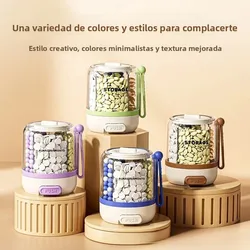 Pastillero tipo prensa compacto con compartimentos redondos portátil