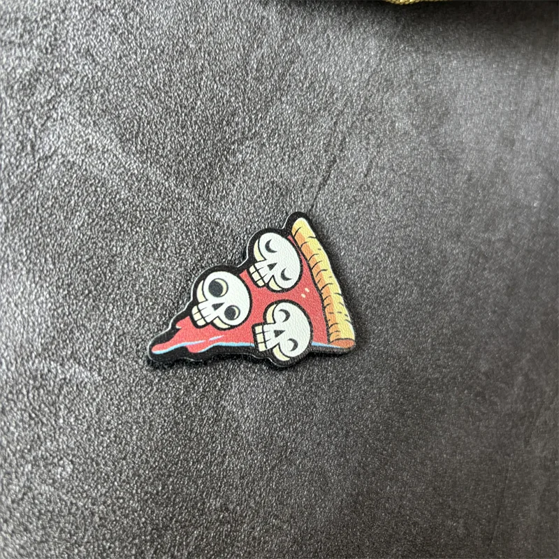 Parche táctico calavera pizza para ropa, insignia militar velcro - imagen 5