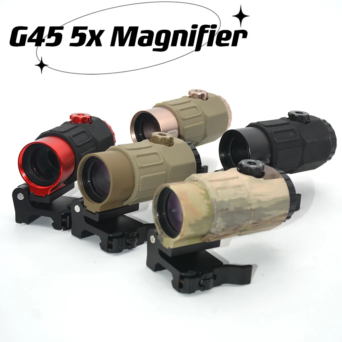 Mira táctica punto rojo con lupa para riel Picatinny Airsoft