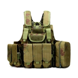 Chaleco táctico MOLLE para airsoft con portacargadores desmontable