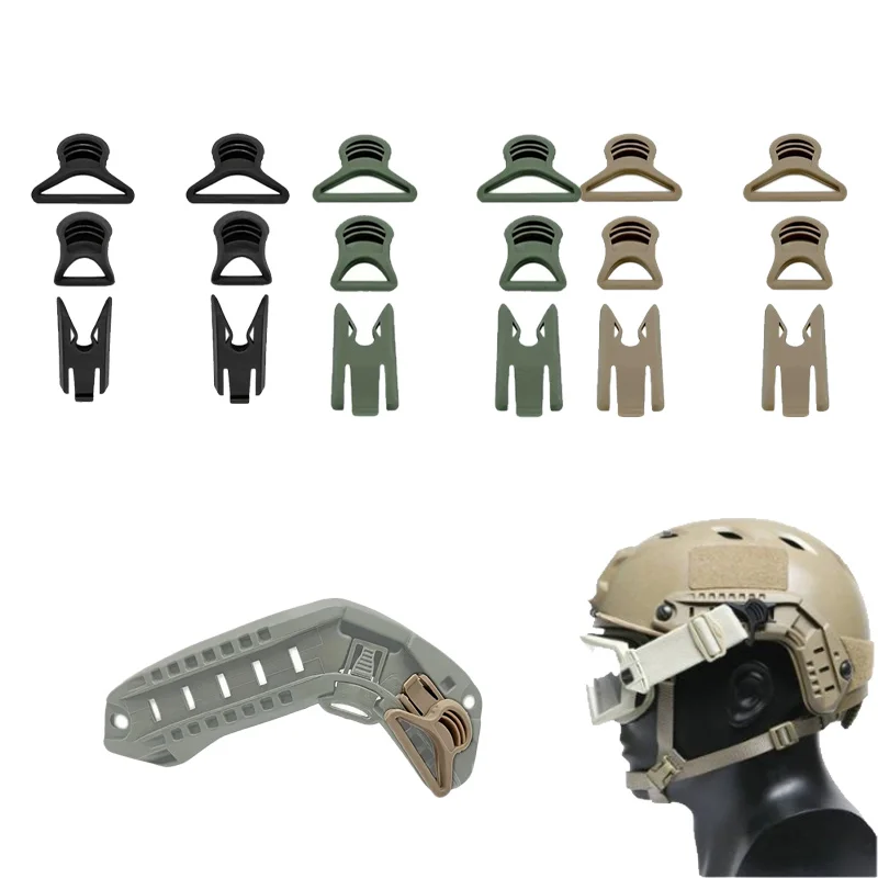 Riel ARC lateral para casco táctico con clip giratorio de gafas