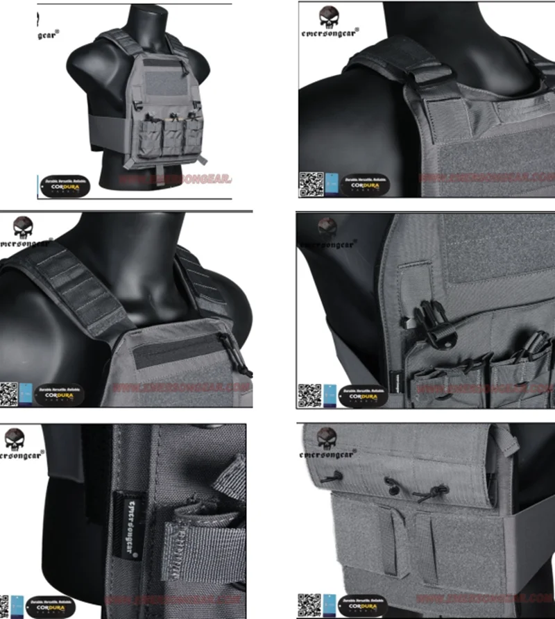 Chaleco táctico Emersongear Plate Carrier MOLLE para placa balística