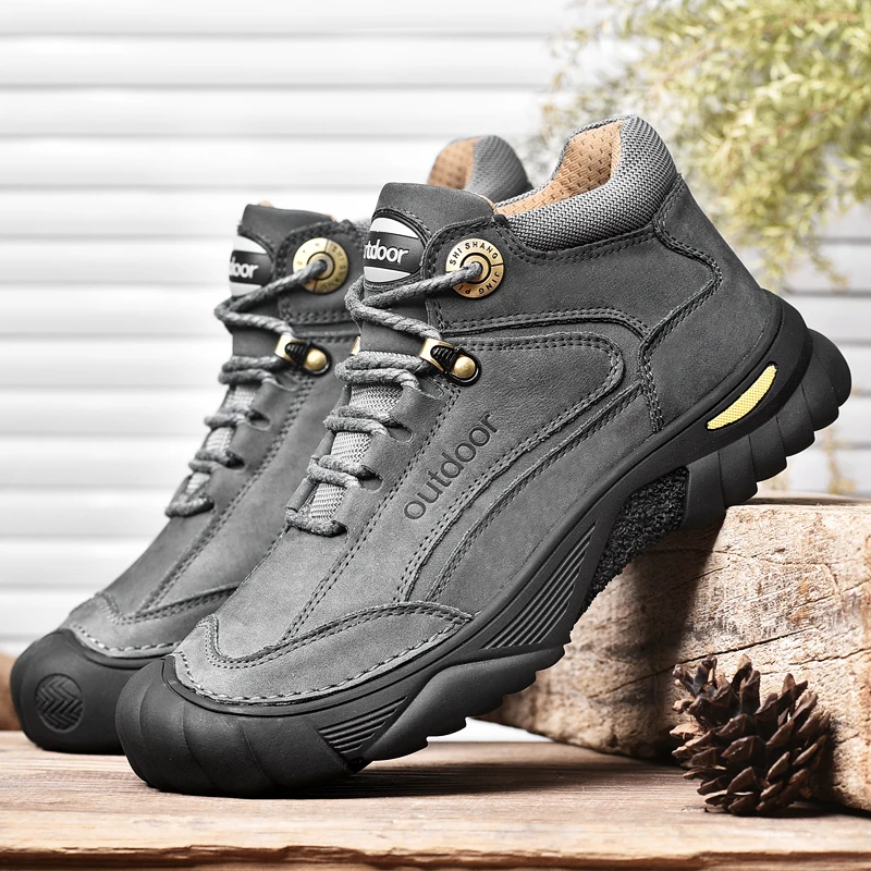 Botas senderismo hombre piel vacuno impermeable antideslizantes HIKEUP - imagen 5