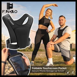 Chaleco deportivo impermeable con bolsillo móvil y pantalla táctil