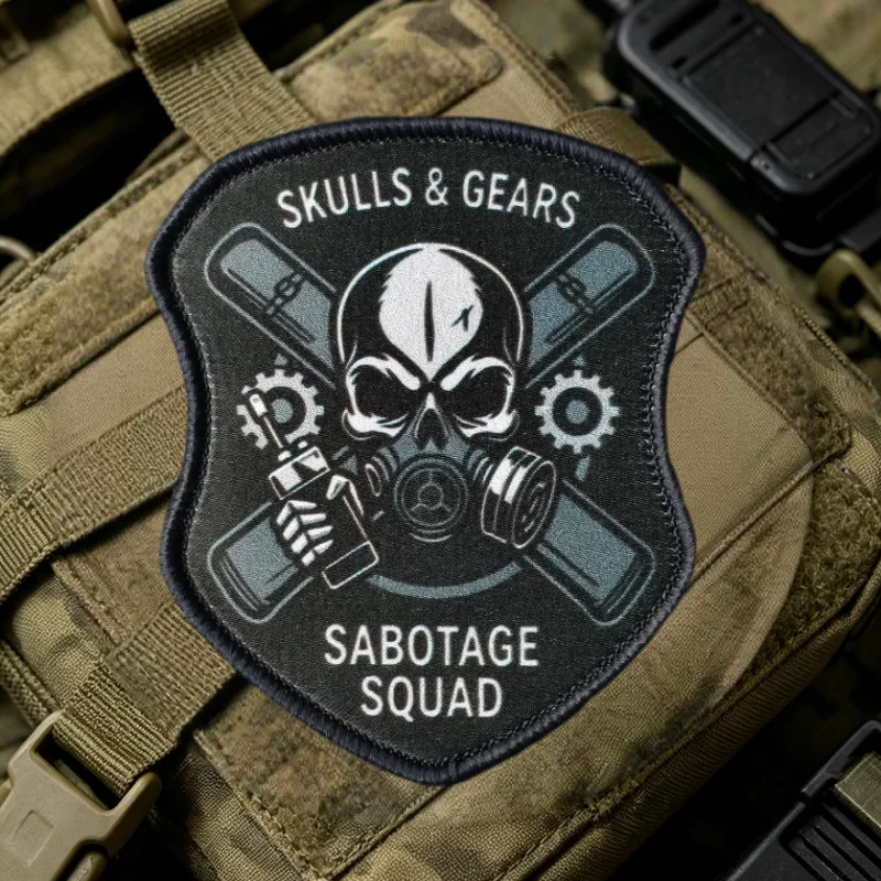 Parche táctico velcro Skulls&Gears Sabotage Squad para brazalete - imagen 3