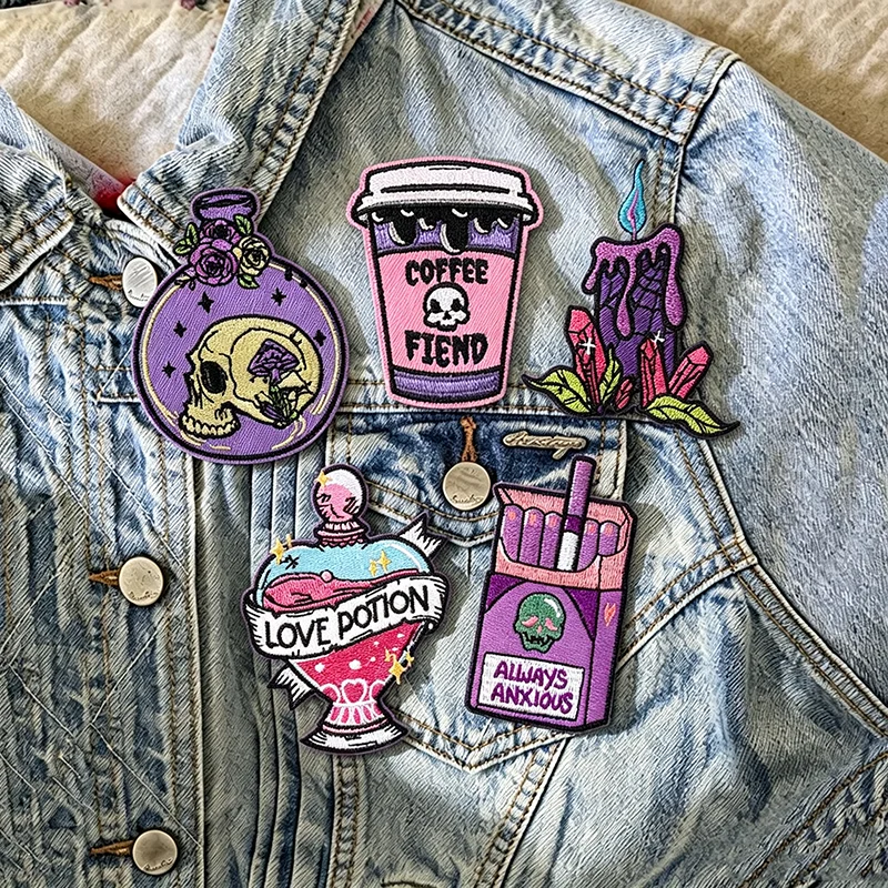 Parche termoadhesivo táctico calavera gótica punk para motocicleta - imagen 5