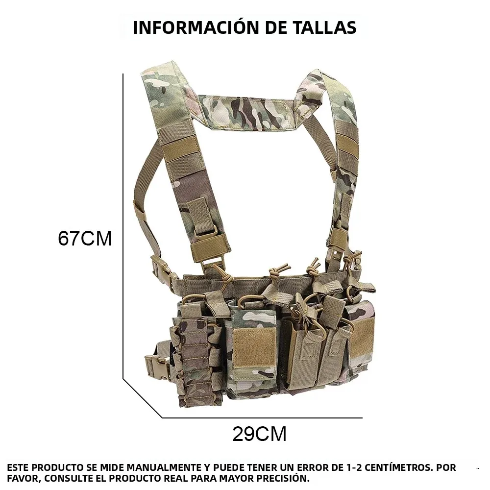 Chaleco Táctico MOLLE D3CR para Airsoft con Bolsillos Portacargadores - imagen 2