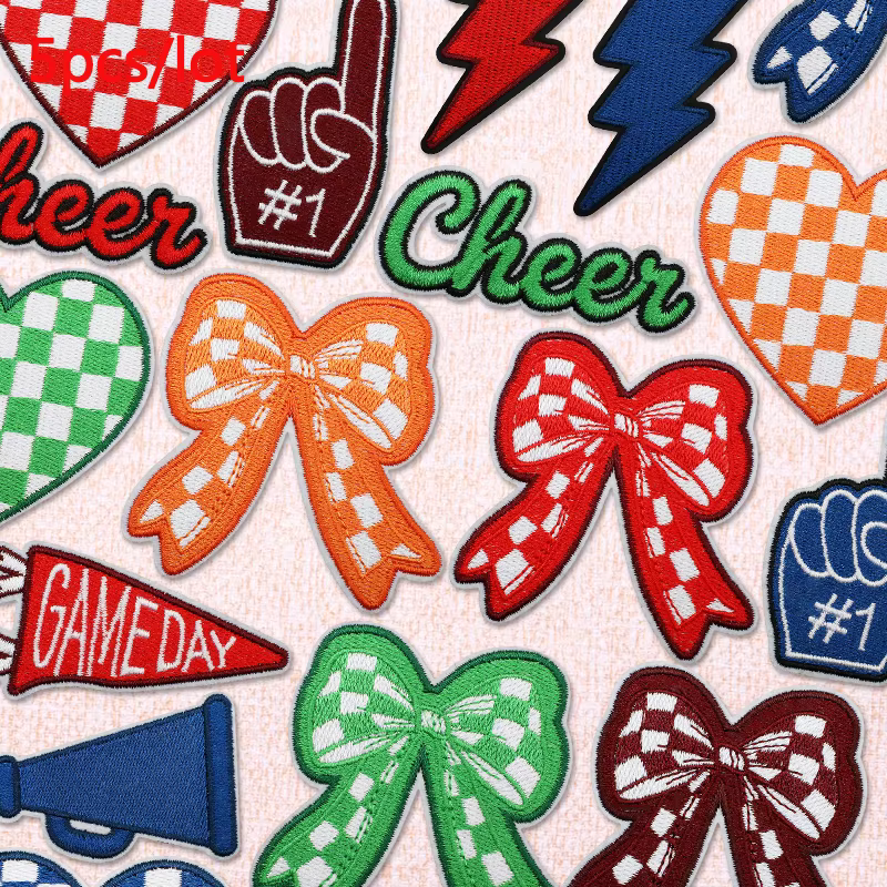 Parches termoadhesivos corazón a cuadros – Para jeans y mochilas - imagen 3