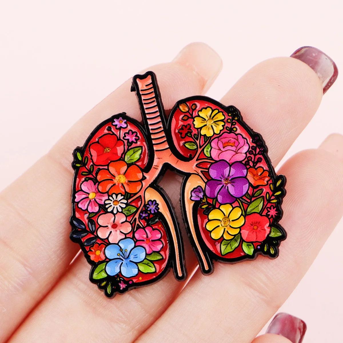 Broches esmalte médicos flor corazón cerebro – Accesorios para ropa mochila - imagen 5