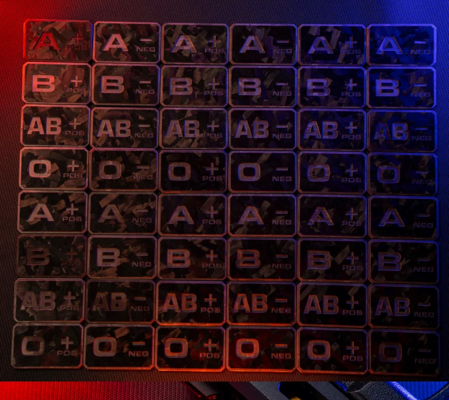Tipo de Sangre Krypton Gold – Parche táctico fibra carbono - imagen 3