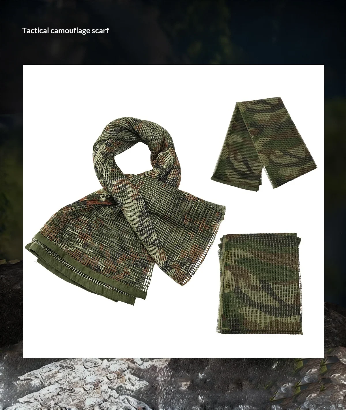 Tactical net mesh face head wrap con diseño de malla