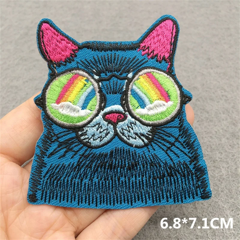 Parche bordado cara de gato termoadhesivo para chaqueta - imagen 3