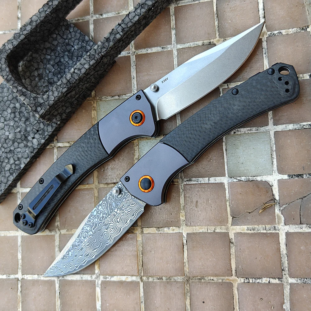 BM Cuchillo utilitario Damasco de acero para camping y trekking - imagen 5