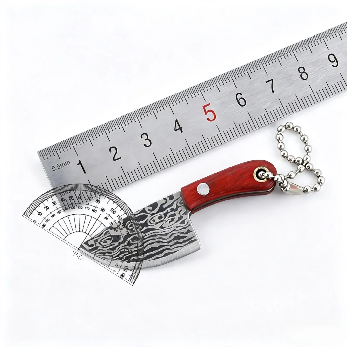 Cuchillo multiusos de acero inoxidable con llavero y funda de cuero - imagen 5