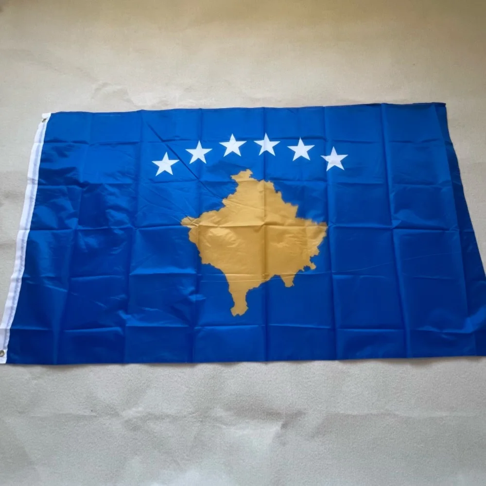 Bandera Kosovo 90x150 cm - banderin doble cara de poliester exterior