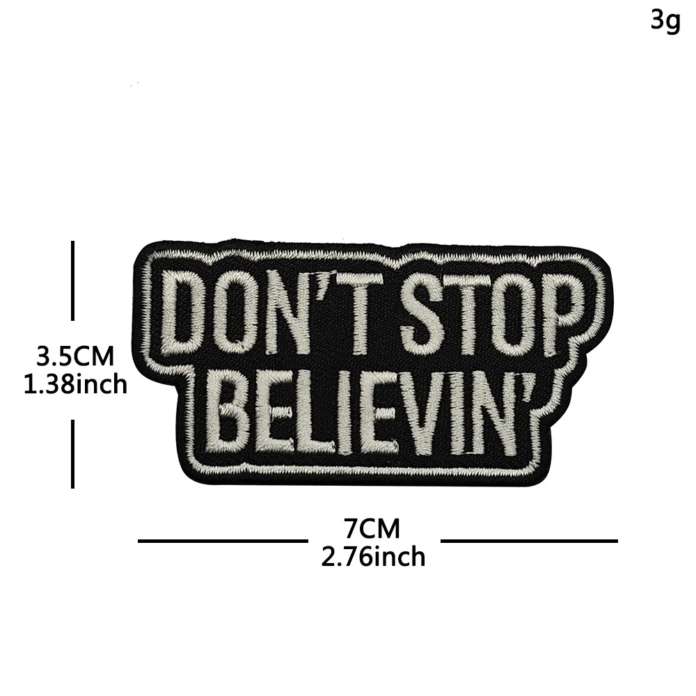 Parche táctico bordado moral Don't Stop Belivein, gancho-bucle - imagen 3