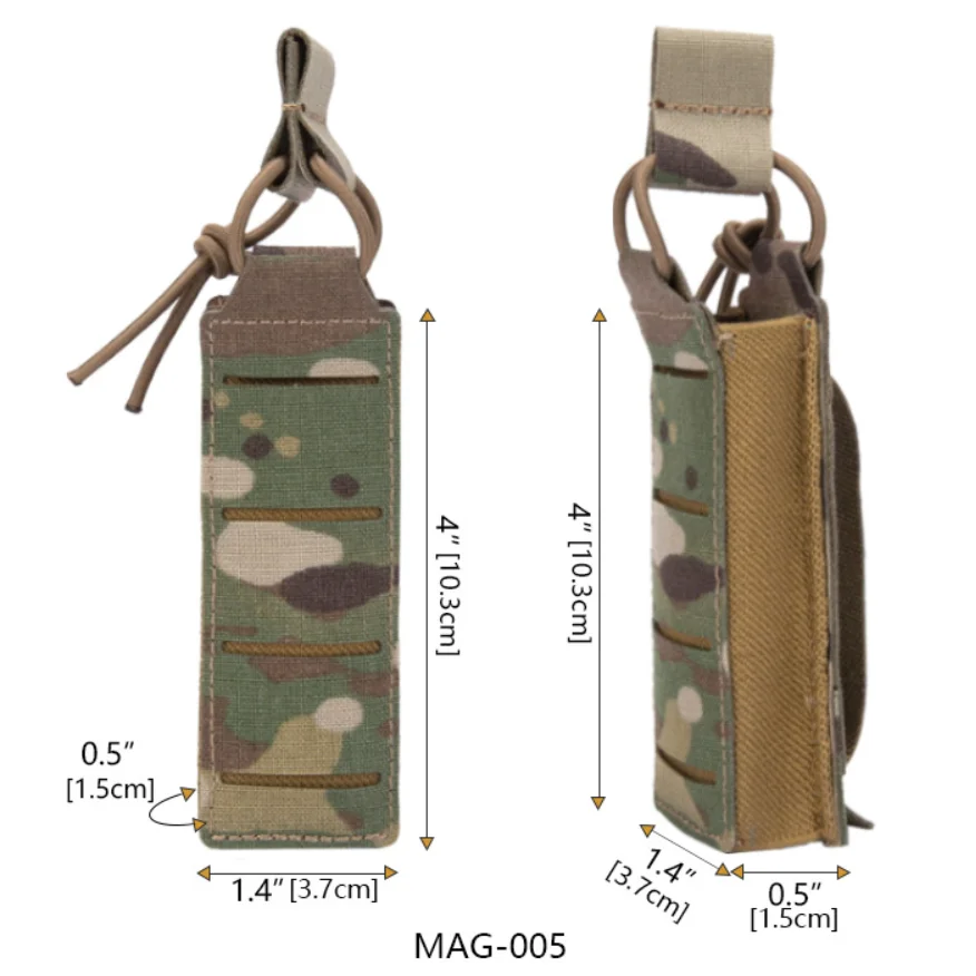 Funda táctica Molle extensible – Portacargadores para pistola y linterna - imagen 5