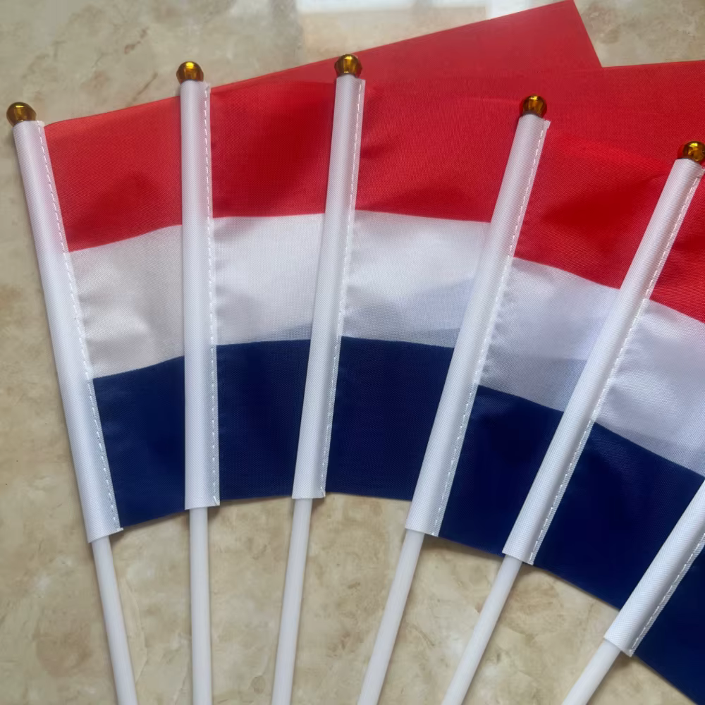 Bandera holandesa de mano poliéster con mástil - imagen 2