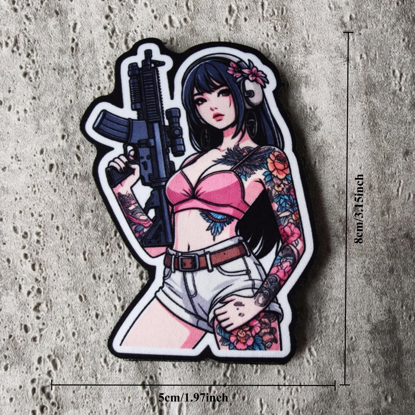 Parche moral de velcro chica táctica anime para mochila y chaleco - imagen 5