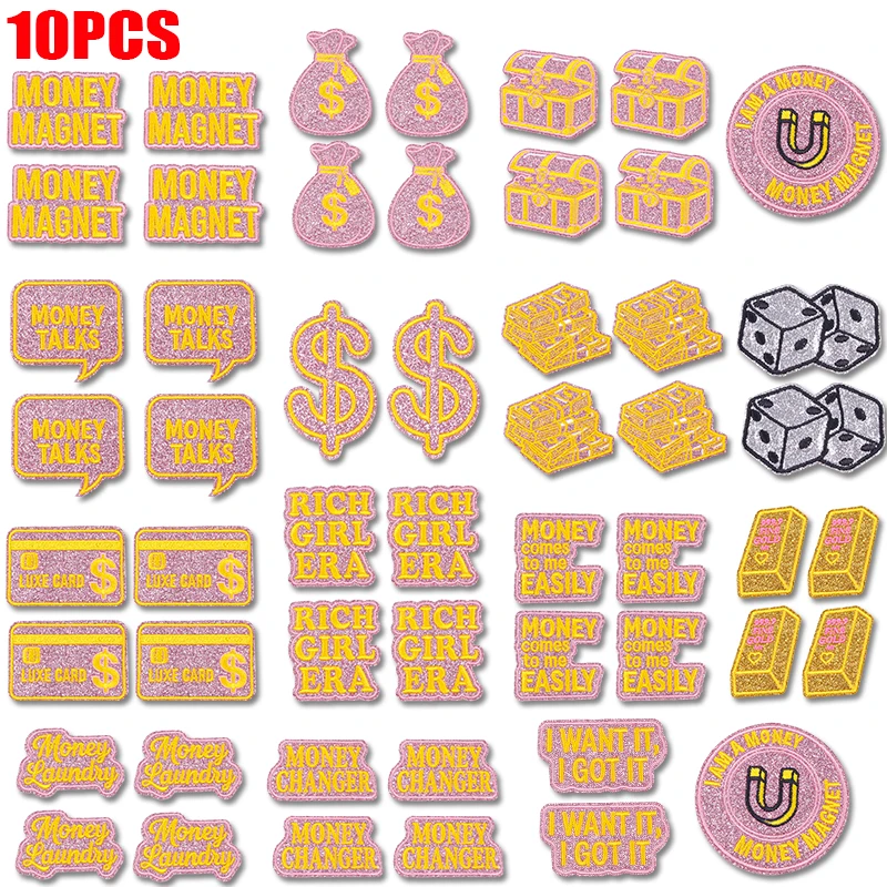 Parches termoadhesivos de letras y eslogan con purpurina - imagen 2