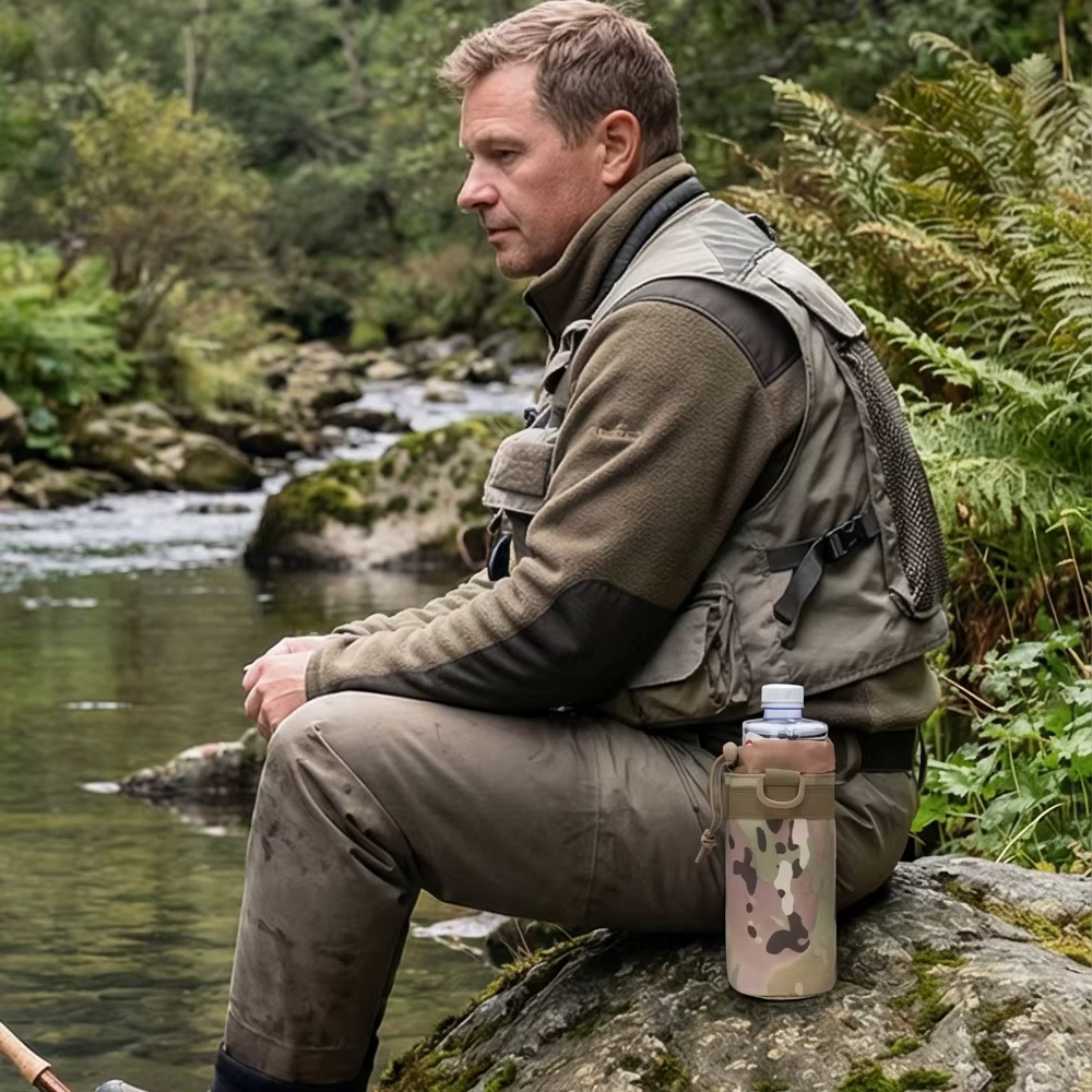 Bolsa MOLLE táctica nylon con cordón para botella de agua - imagen 5