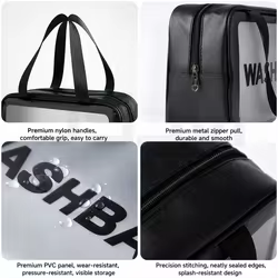 Bolsa impermeable organizador de cosméticos transparente para viaje